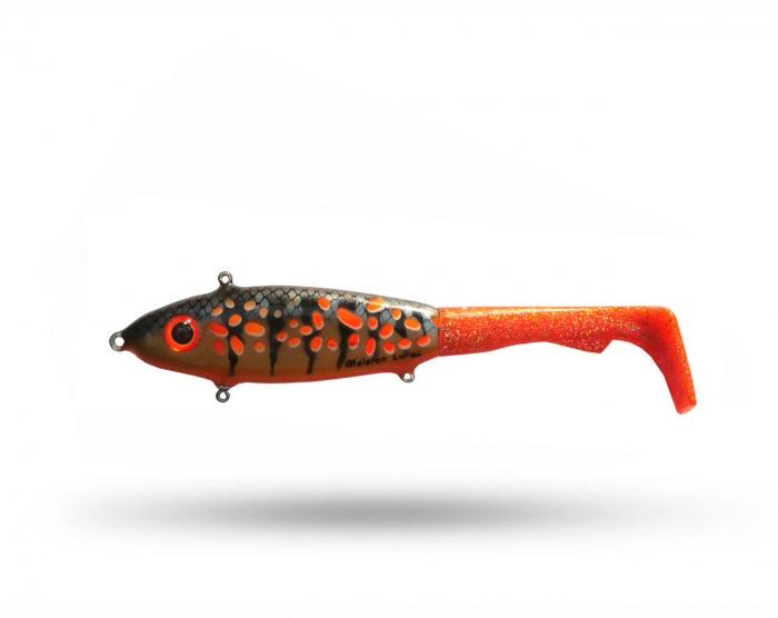 Mälaren Lures Luring Hybrid - Orange Spotted Hot Perch i gruppen Fiskedrag / Jerkbaits hos Örebro Fiske & Outdoor AB (ML Hybrid - Orange Spot)